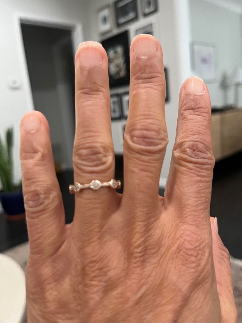 EF collection Delicate Rose Gold pave  diamond  Stackable Ring - Women Jewelry